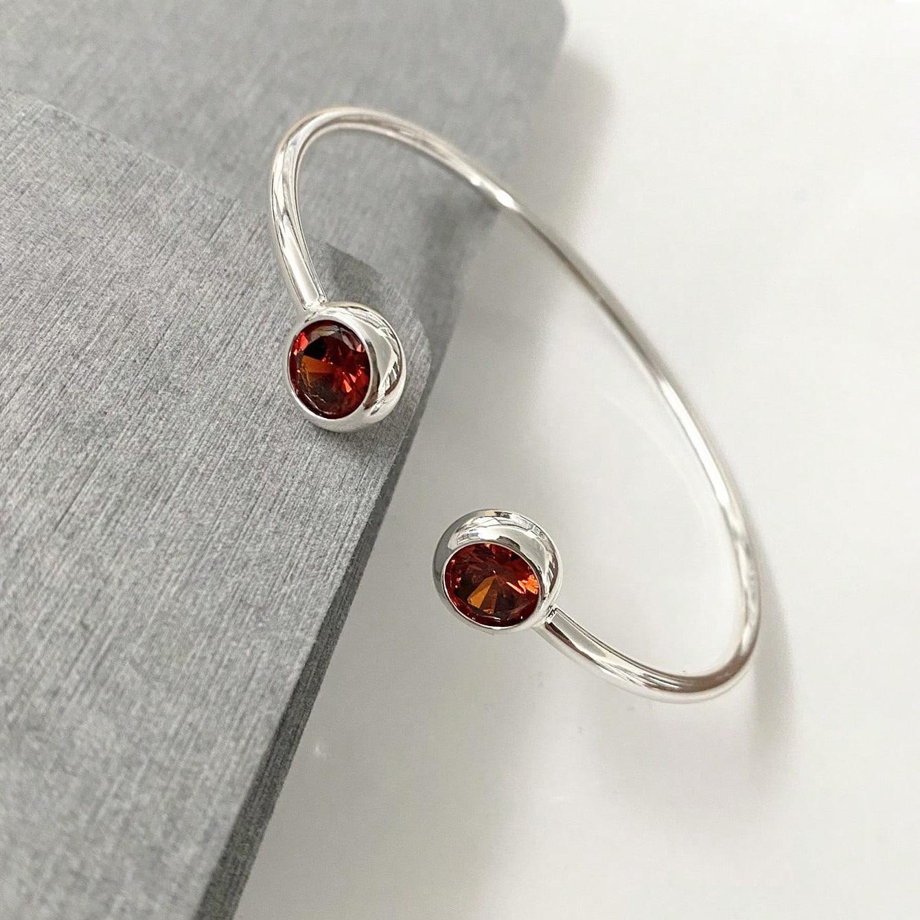 

New double-ended diamond-encrusted bracelet, zircon inlaid electroplated 925 silver opening adjustable versatile bracelet women