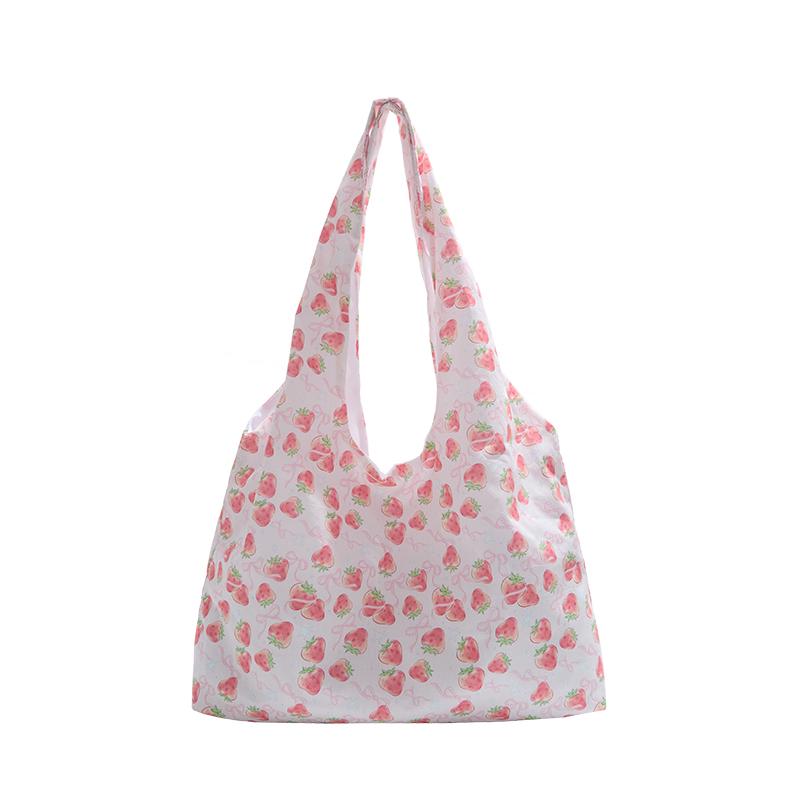 

Пэчворк с клубничным узором Сумки через плечо Летние Новые Большой вместимости Женские сумки 2026 Новые Высококачественные Модные Сумки кросс-боди розовый