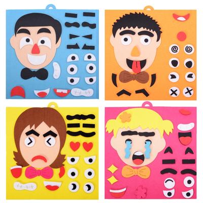 Zestaw materiałów do układania puzzli 3D dla dzieci Zabawki Naklejki Wyrazy twarzy DIY Składanie puzzli Zabawki robione ręcznie