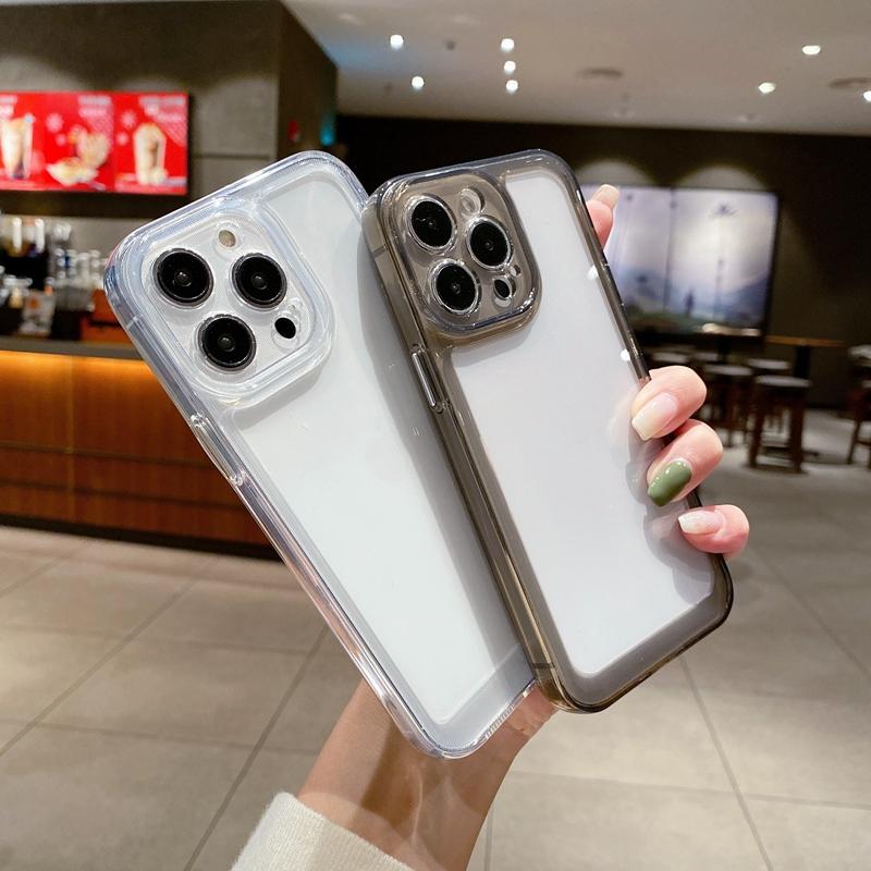 Luxury Transparent Phone Case For Iphone 11 12 13 14 Pro Max X Xs Xr Max 7 8 Plus Bumper Shockproof Clear Cases Cover