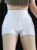Women's High-Waisted Mirror PU Leather Shorts, Sexy Nightclub Three-Quarter Pants (S-3XL).