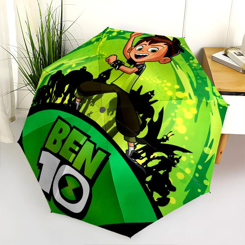 Ben 10  pattern, automatic folding umbrella, portable and foldable design, 8 ribs, a Christmas or birthday gift.
