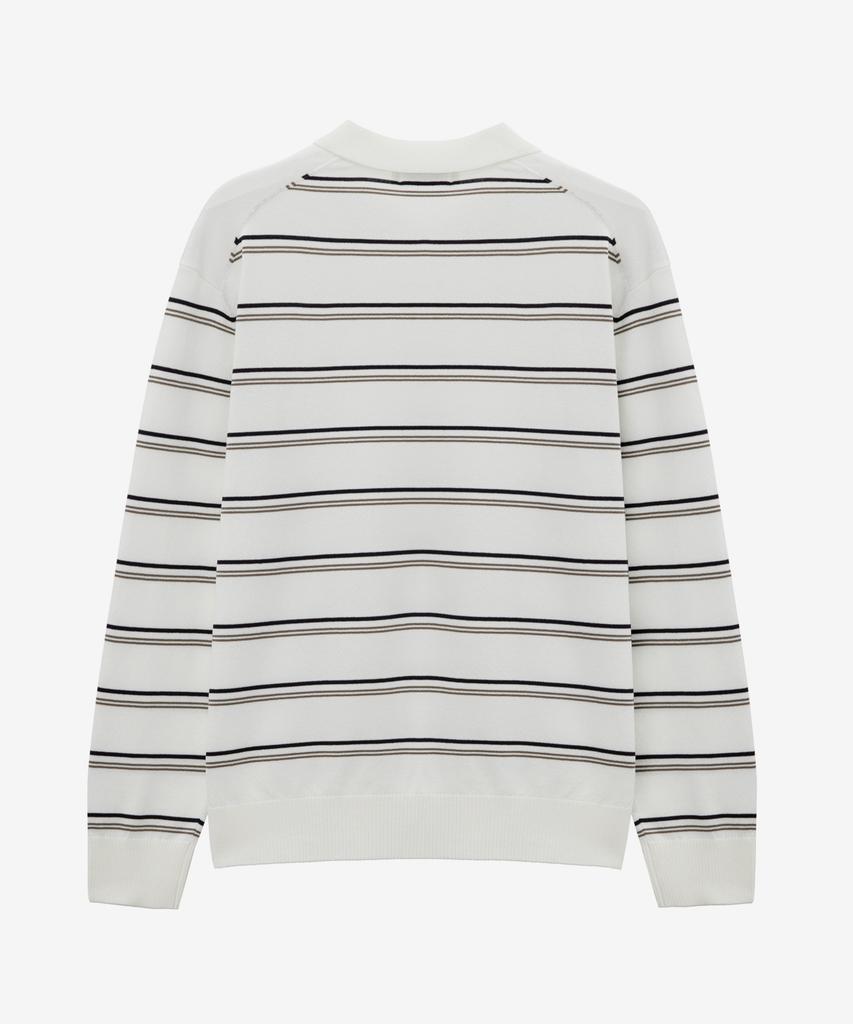 MINDBRIDGE [Couture] Striped Semi-Overfit Collared Knit