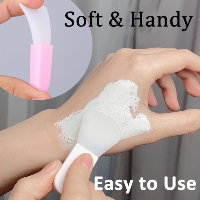 6pack Face Mask Applicator Brushes, Soft Silicone Face Mud Mask Brush, Makeup Gel Mask Spatula, Small Portable Beauty Tools for Skin-care Clay Mask,