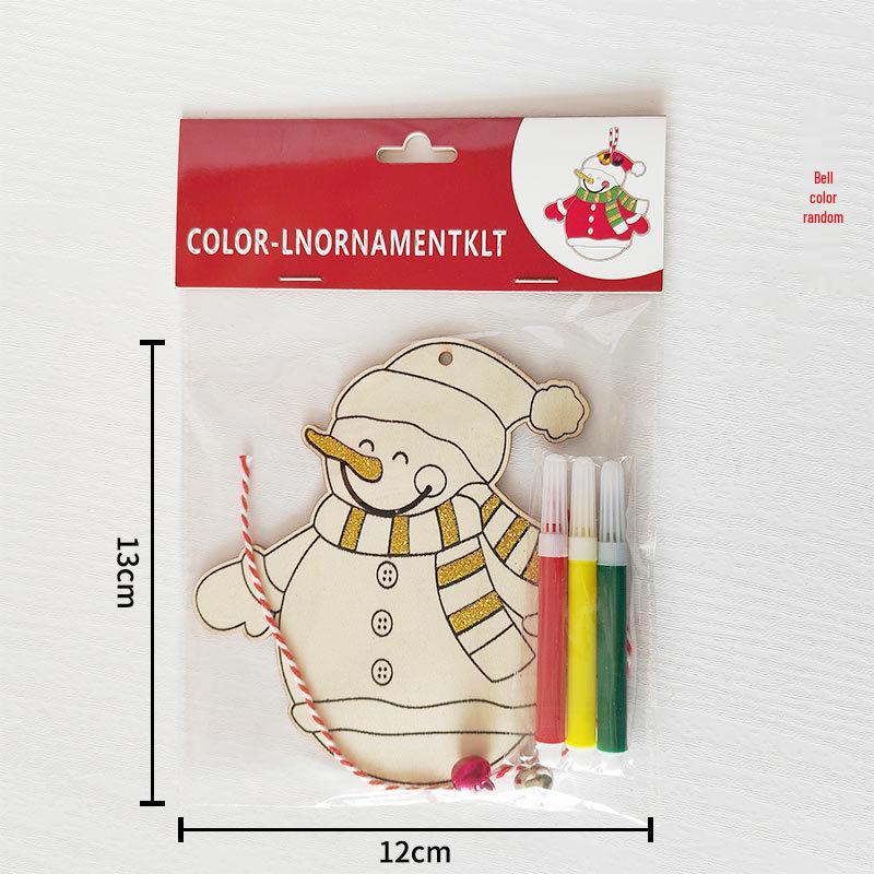Christmas DIY Cartoon Wooden Easel: Creative Colorful Doodle Board Hanging Decoration