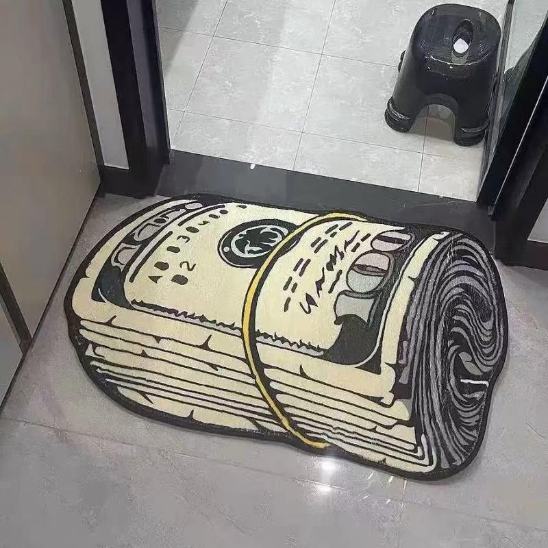 Cartoon Coin Faux Cashmere Carpet Bedside Rug