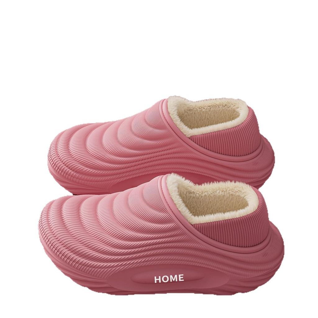 Winter waterproof and cold-resistant cotton slippers 2025 new indoor home non-slip velvet warm couple bag and cotton shoes