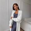 Women's Fluffy Faux Mink Knit Cardigan Coat - White, Autumn/Winter Loose Fit
