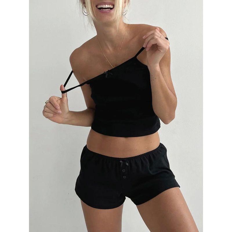 

Жаккардовый комплект майка и шорты без рукавов Жаккардовый комплект майка на бретелях и шорты без рукавов black M(M)