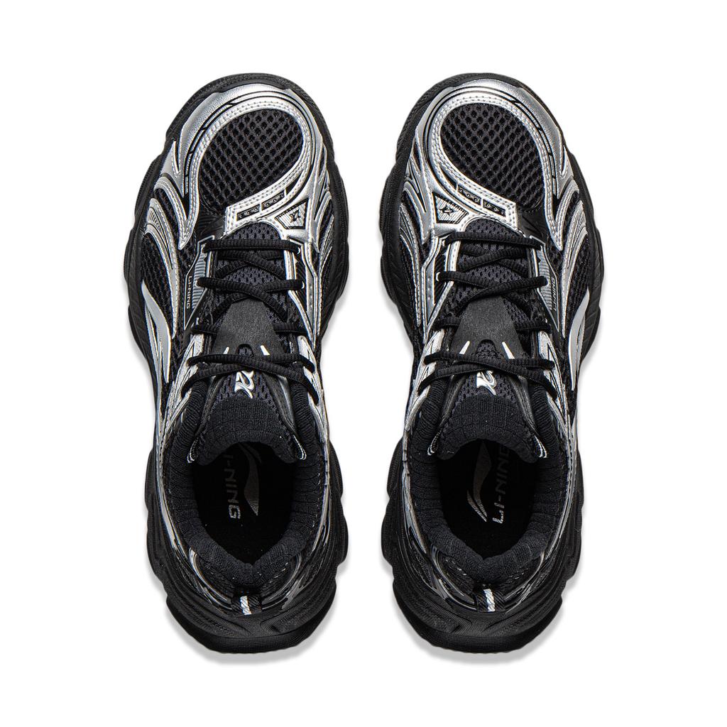 Li Ning Hei Star L2K Cushioning Abrasion Resistant Breathable Low Top Casual Shoes Women's Black Silver AGLW078-3