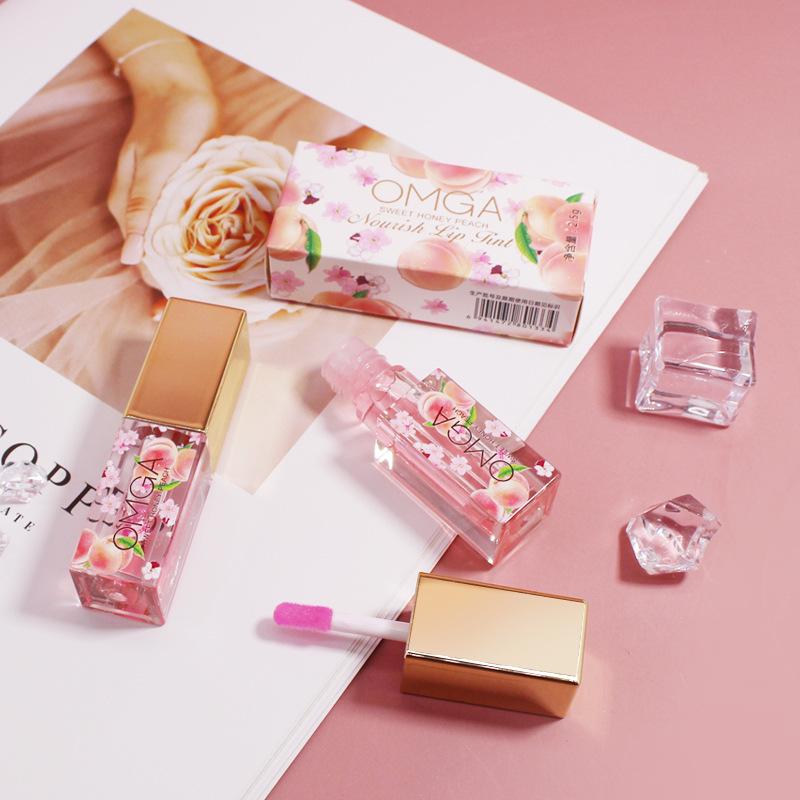 OMGA Peach Lip Gloss: Color-Changing, Non-Transfer, Mirror Finish Lip Glaze