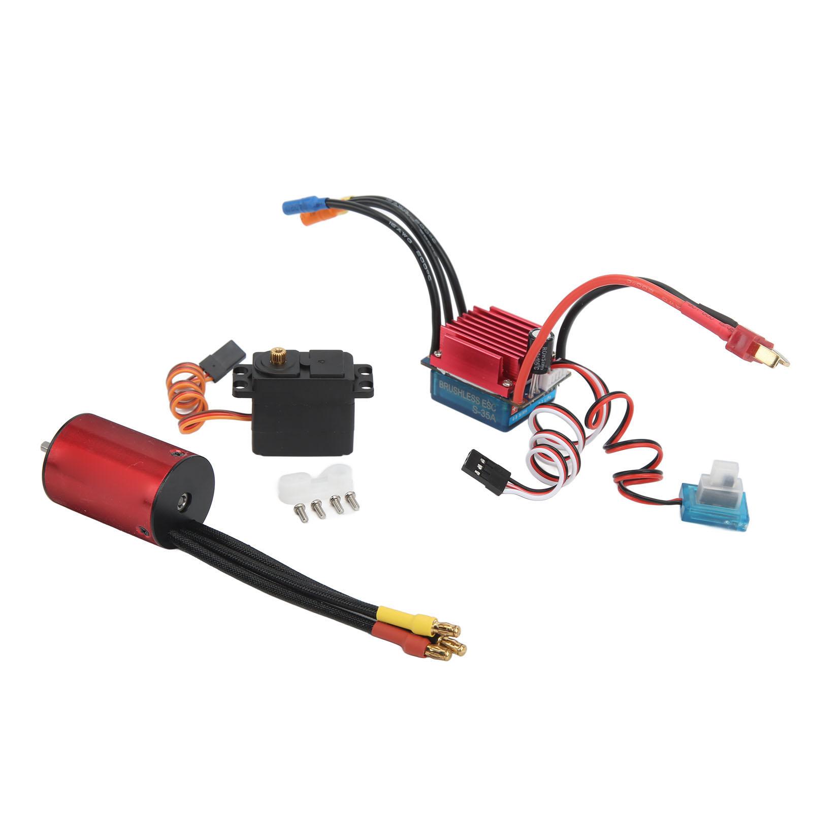 

Комплект безколекторного двигуна 4500KV Двигун Ефективний сервопривід 2.2КГ 35A Безколекторний регулятор швидкості (ESC) Набір для 114 116 RC
