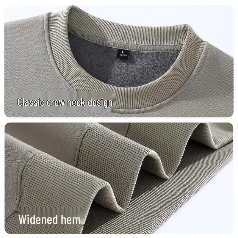 Hodo Men's Fleece-Lined Round Neck Sweatshirt