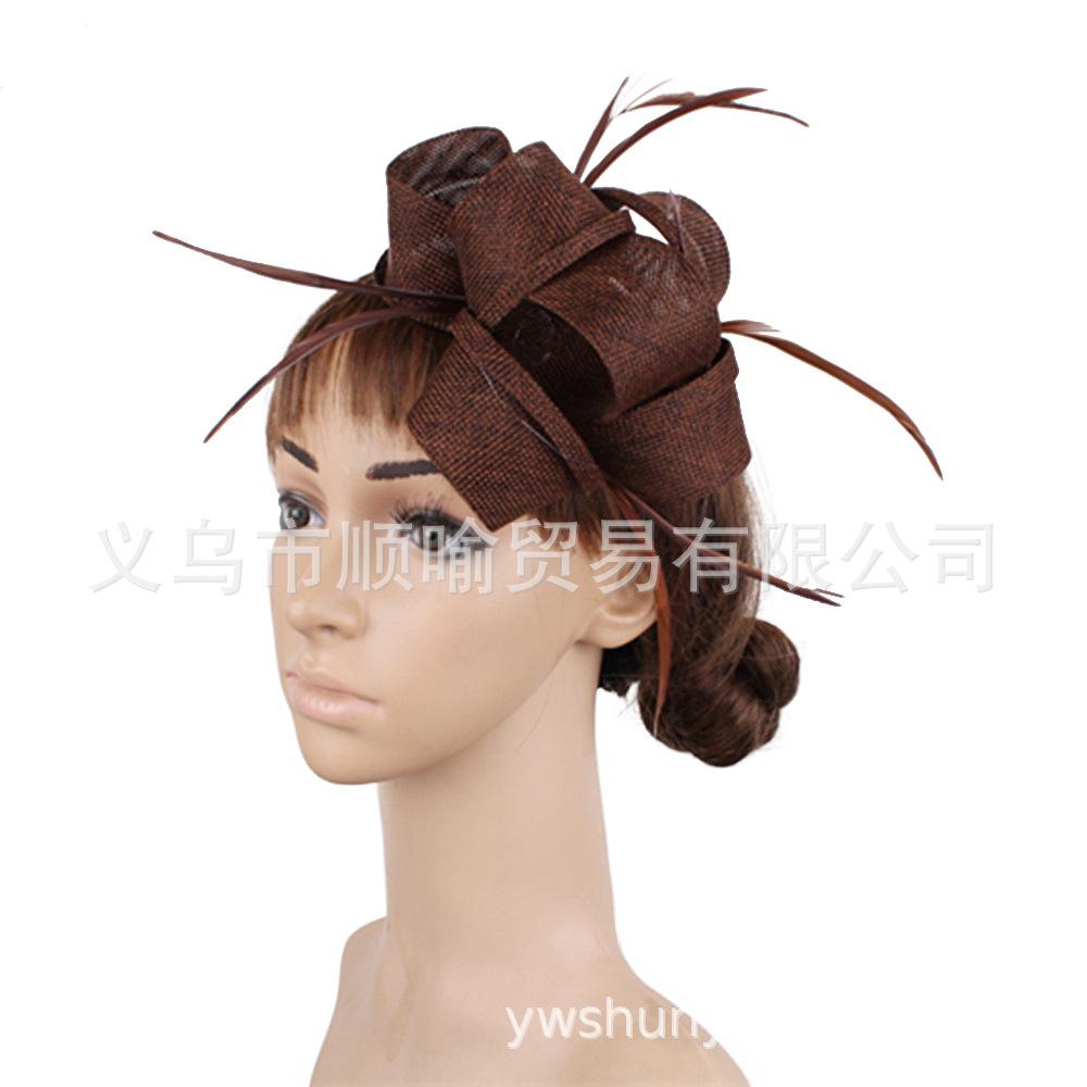 Wassermelonenrot Exquisites Schleifen-Stirnband Imitation Hanfgarn Kopfbedeckung Britische Haaraccessoires Society Ball Empfang