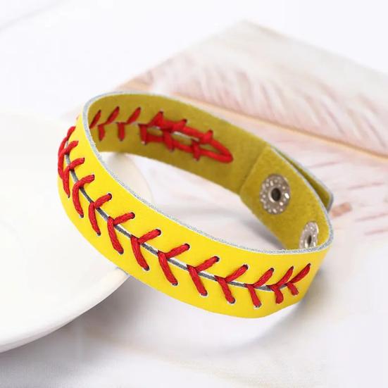 Baseball Bracelet Bright Color Ultralight Non-Fading Wear Resistant Adjustable Unisex Sports Wristband Bangle Gifts