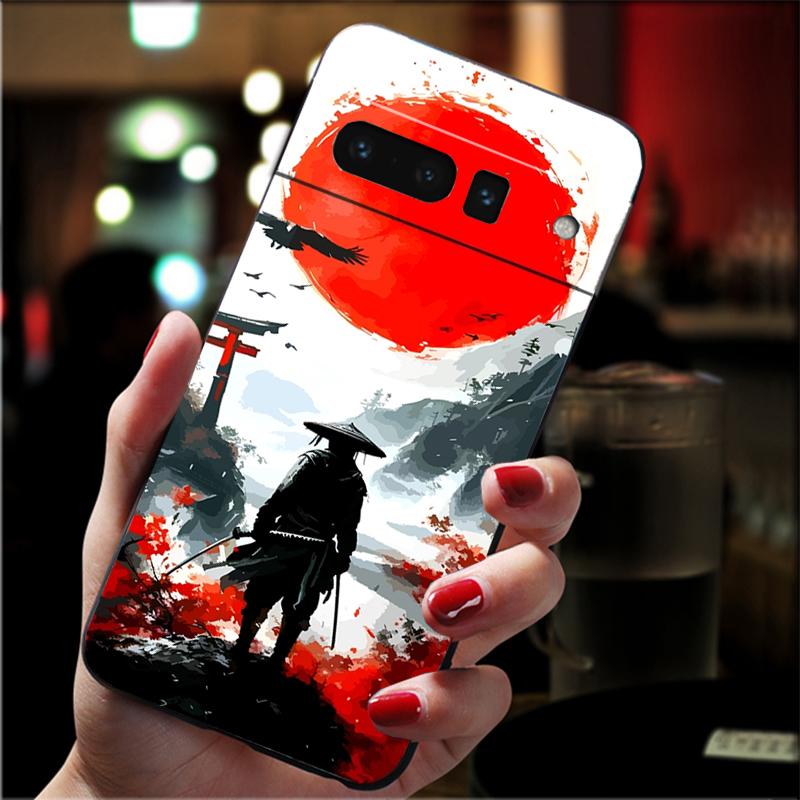For Google Pixel 10 9 Pro XL Silicone Phone Soft Case For Google Pixel 9A 8A 7A 6A 5 Cover Shell Japanese Samurai Sword Anime