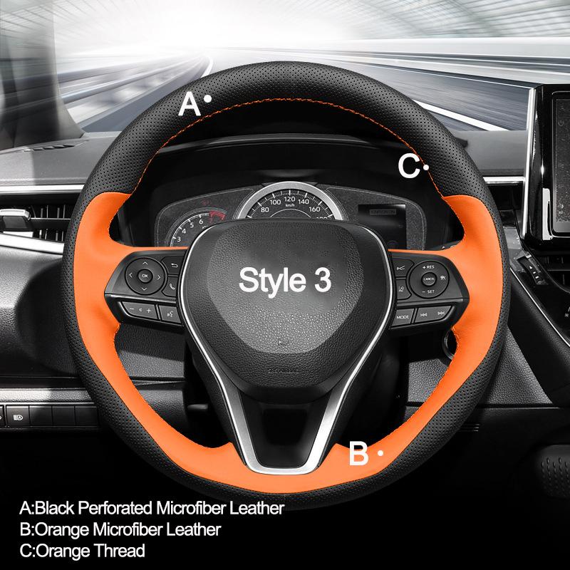 Hand Sewing Car Steering Wheel Cover Wrap for Toyota Levin Corolla Camry 2020-2026 Harrier 2026-2026 Braid On Steering-wheel
