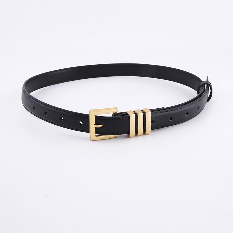 

Metal Polished Buckle Classic Belt For Womens Casual Versatile Adjustable Fit золотистий