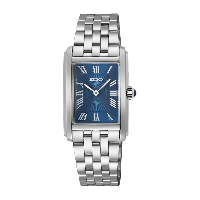 

[Seiko] SEIKO watch ladies rectangular face quartz SWR085 blue overseas model [product]