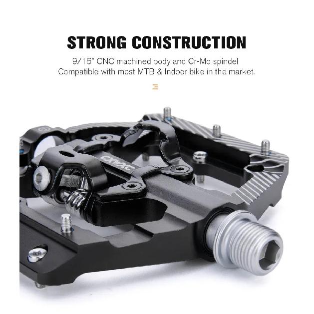 CXWXC Dual Function Platforms Flat / Clipless MTB Pedals SPD Cleats 3 Sealed Bearings Bike Pedals Road Bmx Pedals For Bicycle