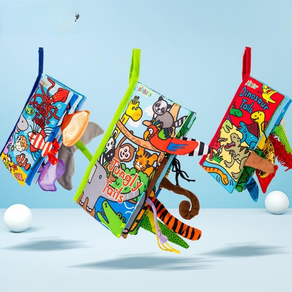 Tail Cloth Book Animal Baby Toy Three-dimensional Early Education Book Cognitive Three-dimensional Cloth Book Early Education Toy