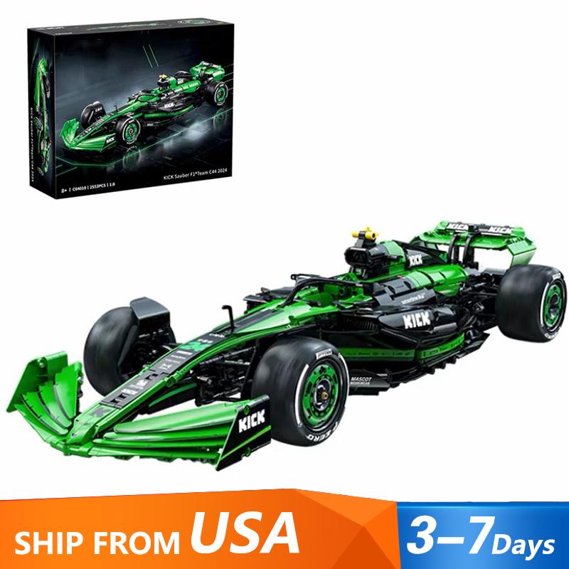 Technical KICK SAUBER F1 C44 Sports Model Car Set,1:8 Racing Car Kits Model 2553PCS Building Blocks Car Lovers Muscle Car Fans