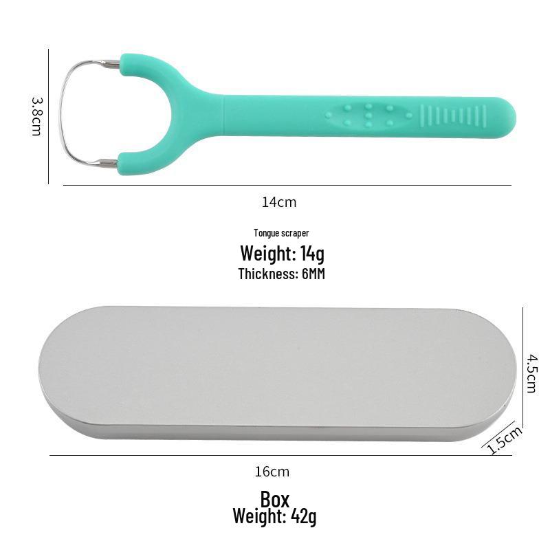 304 Stainless Steel Y-Shape Tongue Scraper & Breath Freshener Brush