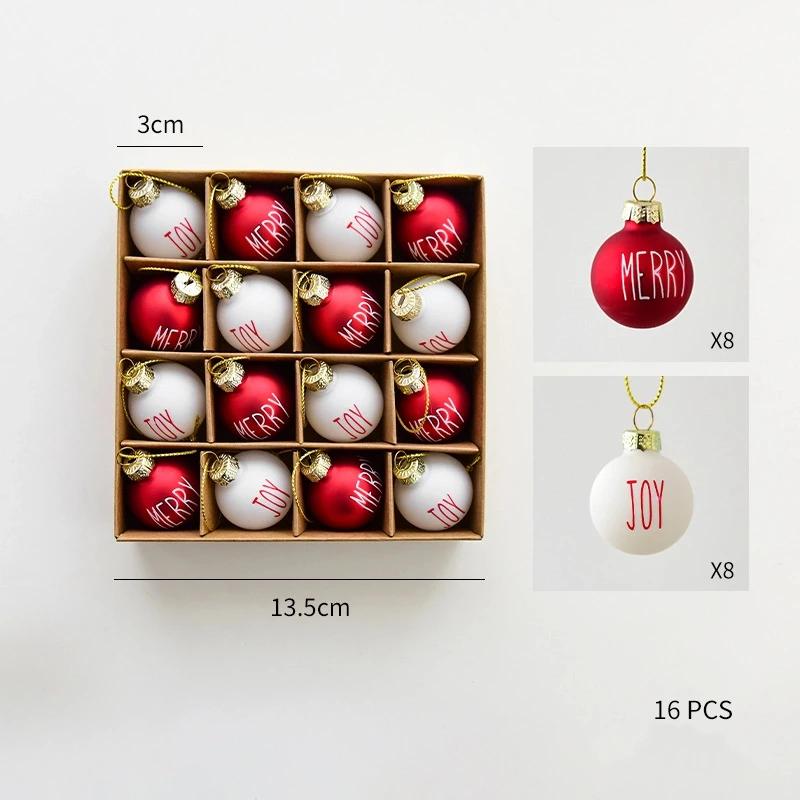 

Рождественские украшения Расписной стеклянный рождественский шар-Блестящие подвесные украшения Идеальный декор для рождественской елки и новогоднего празднования