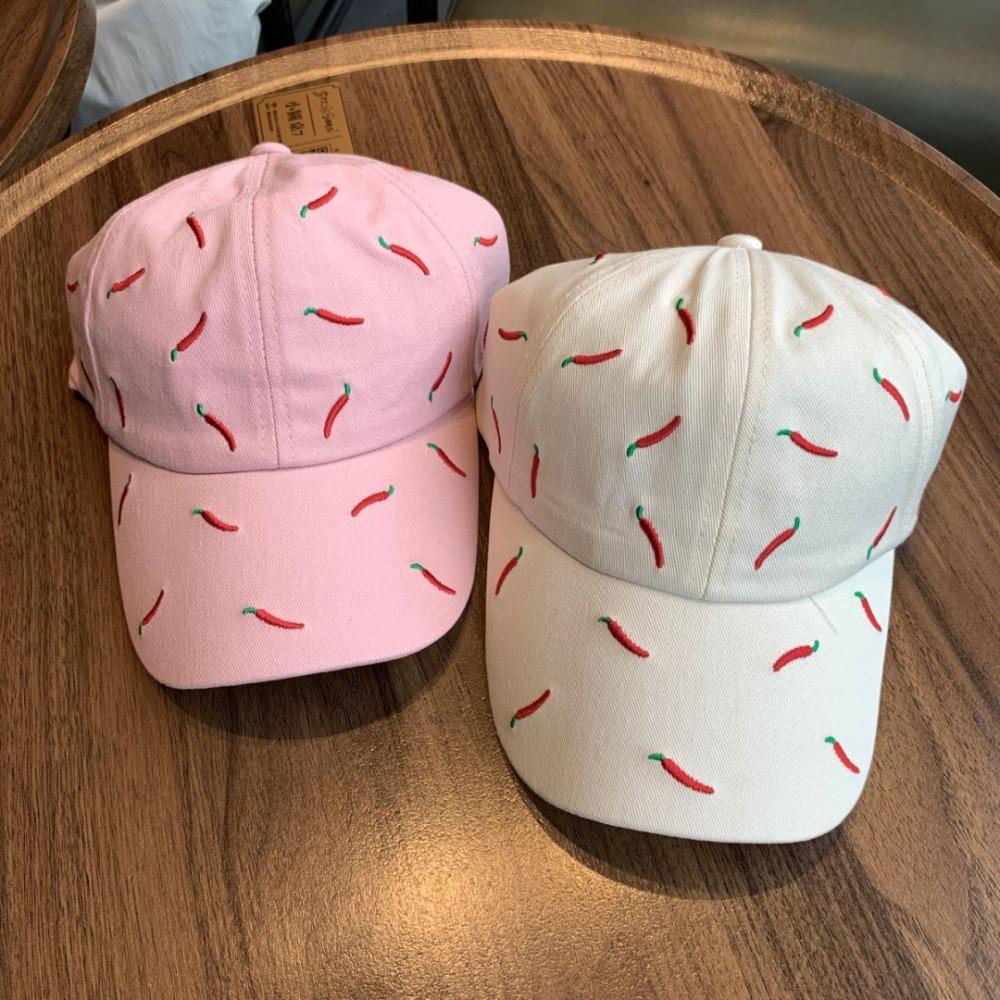 Creative Chili Embroidered Baseball Cap Sunscreen Cotton Baseball Cap Casual Red Pepper Hat  Men