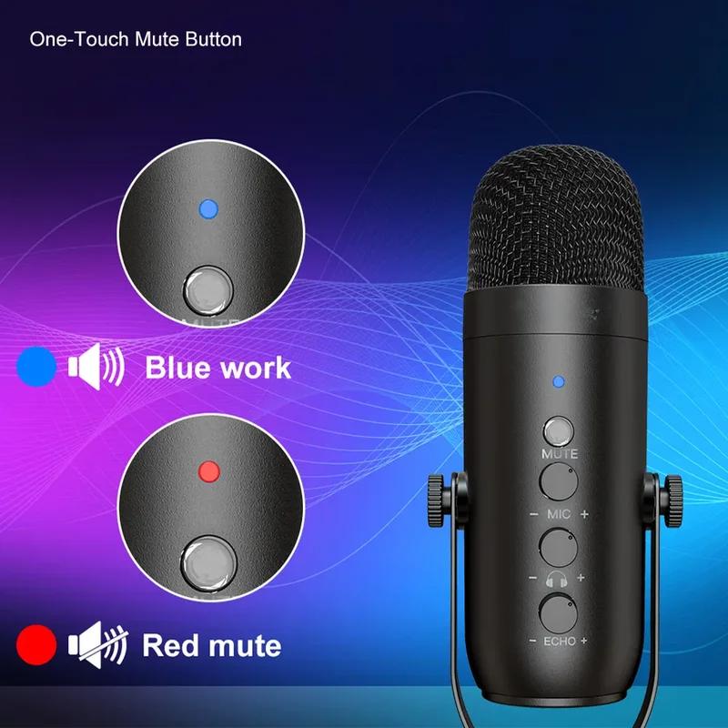 Professionelles USB Streaming Podcast PC Mikrofon Studio Niere Kondensatormikrofon Kit mit Schwenkarm für Aufnahme Twitch YouTube