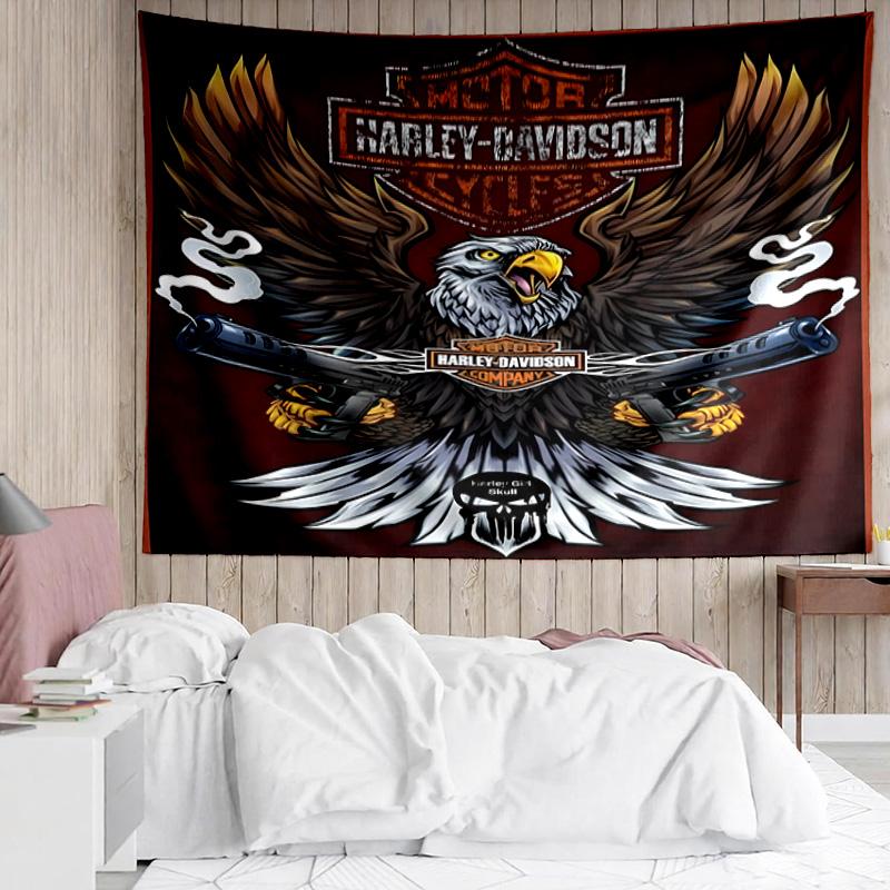 1PC Harley-davidson Motorcycle Artwork Tapestry, Unique Design Tapestry, Suitable for Bedroom,Livingroom, Playroom,Heartwarming Holiday Gifts