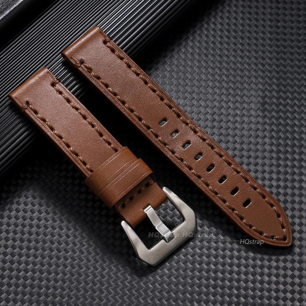 Vintage Brązowy Skórzany Pasek do Zegarka dla Panerai dla Seiko Pasek ze Skóry Bydlęcej Mężczyźni Kobiety Bransoleta do Zegarka 18mm 20mm 22mm 24mm 26mm