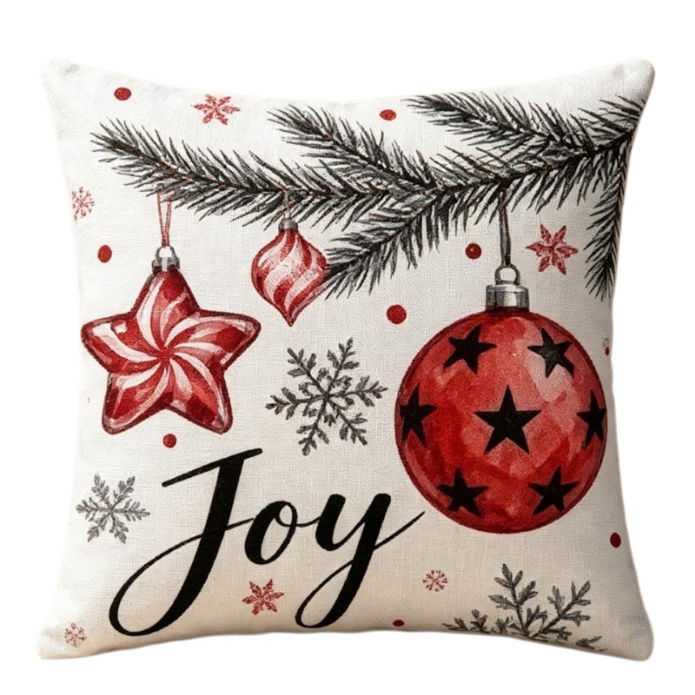 Elk Deer Christmas Pillow Cover Linen Xmas Tree Pillowslip Snowman Pillow Cover Living Room Sofa