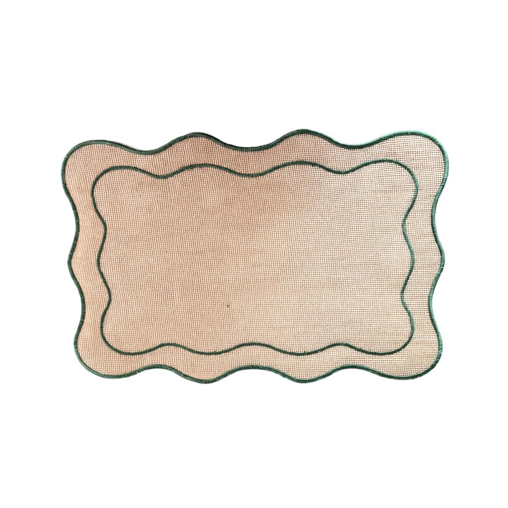 Rechthoekige Jute Geborduurde Placemat Vintage Hitte Tafel voor Eetkamer