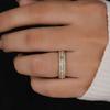 925 Sterling Silver Golden Simpe Rectangular Round Zircon Ring for Women Engagement Wedding Luxury High Quality Fine Jewelry