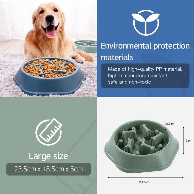 Vibrant Anti-spill Pet Feeding Bowl Slow Feeder Design For Dogs And Cats Multiple Colors Available