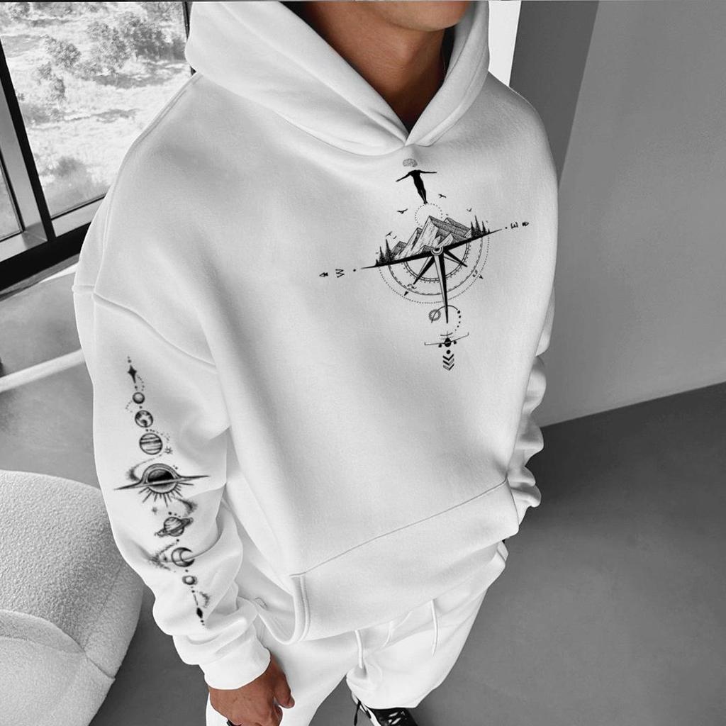European and American Wish Independent Station Tide Brand Pattern Hooded Sweater Supports a Custom-made