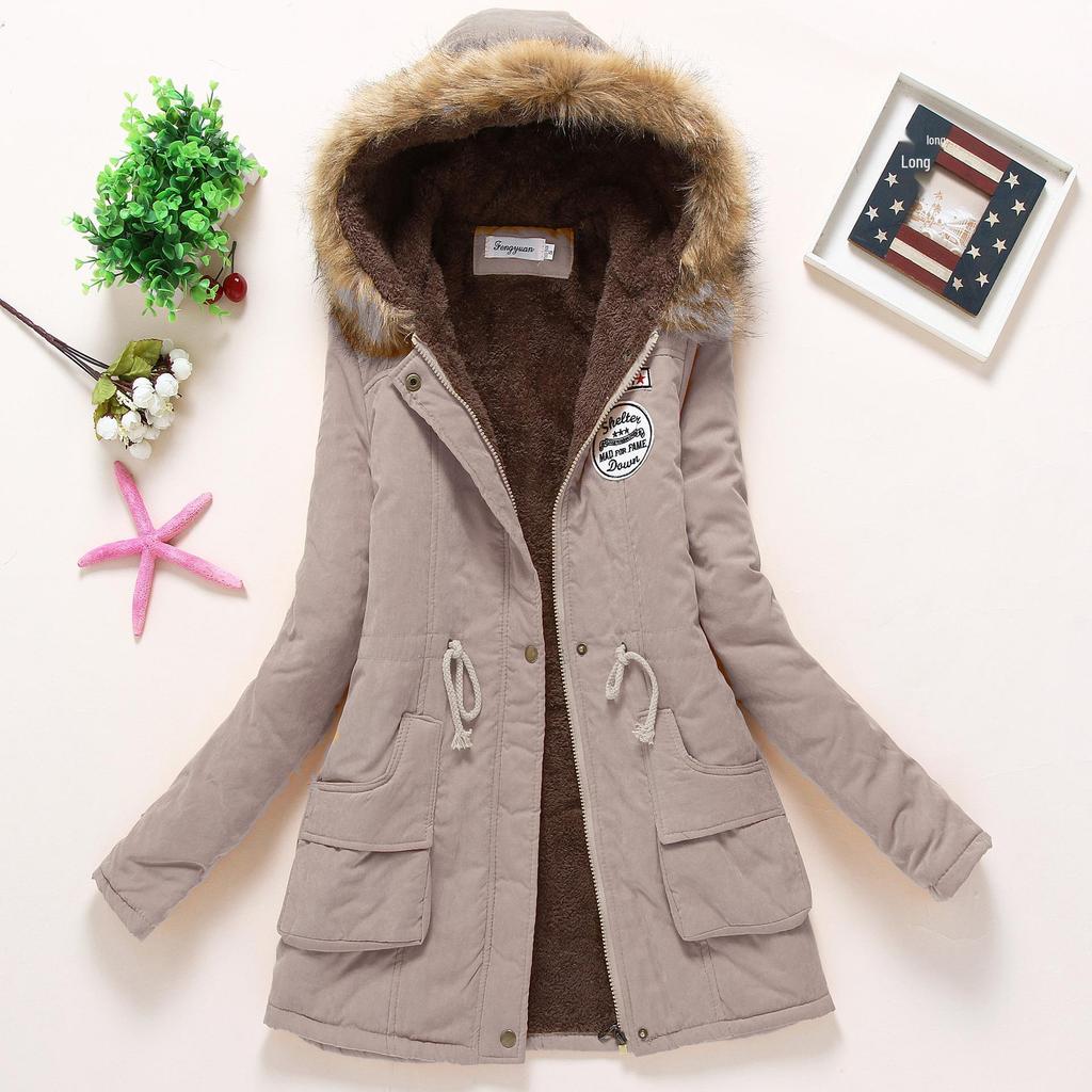 Giacca da donna in cotone spessa con cappuccio, stile coreano, Autunno/Inverno 2025