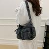 Multi-Pocke Crossbody Bag Denim Commuter Tote Bag Women Large Capacity Messenger Bag