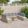 VidaXL Ensemble de Canapé de Jardin 10 Pièces avec Coussins Beige Poly Rattan Acacia 3348001