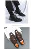 Men's Size 46 Leather Height-Boosting Formal Shoes - Thick Sole, Lace-up, Round Toe, Ideal for Weddings and Business in Spring/Autumn.