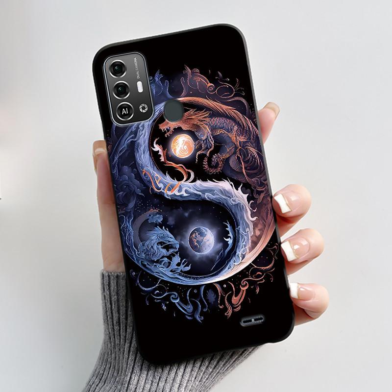 

Phone Case For ZTE Blade A53 Pro Soft Silicone Black Case Good-looking Pattern Love Panda Lion Shockproof Shell ZTE Blade A53 Pro