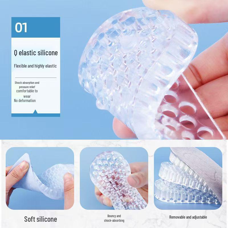 Unisex Invisible Height-Increasing Silicone Heel Insole