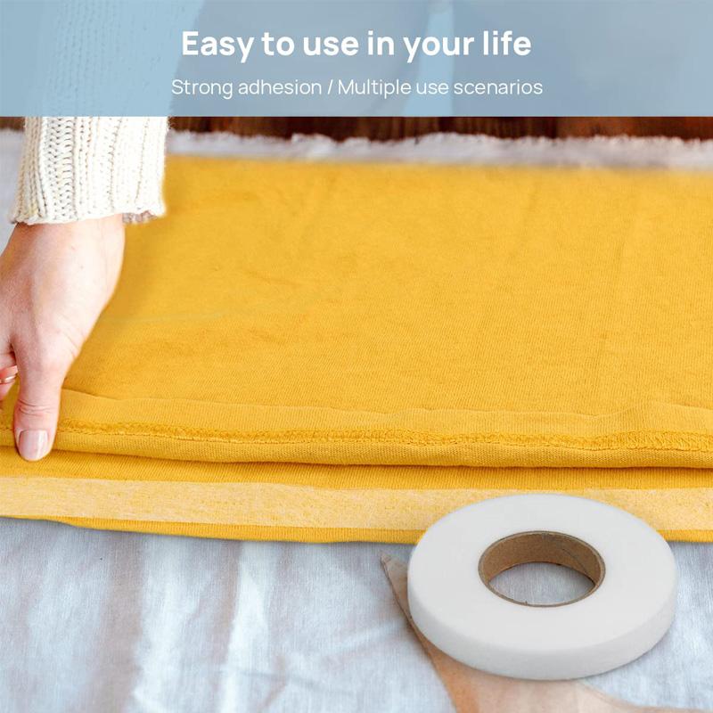 65Yard Fabric Fusing Tape Adhesive Iron On Hem Tape Doubleside Interlining For Pants Curtains Clothes Pillow Case DIY Sewing