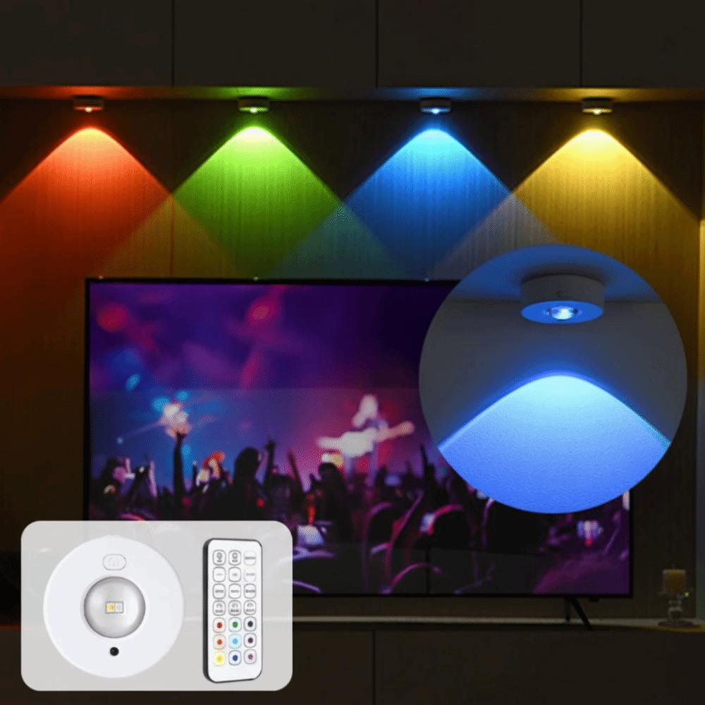IR Remote Control Under Cabinet Lights Dimmable RGB Wireless Spotlight  Cupboard Lighting