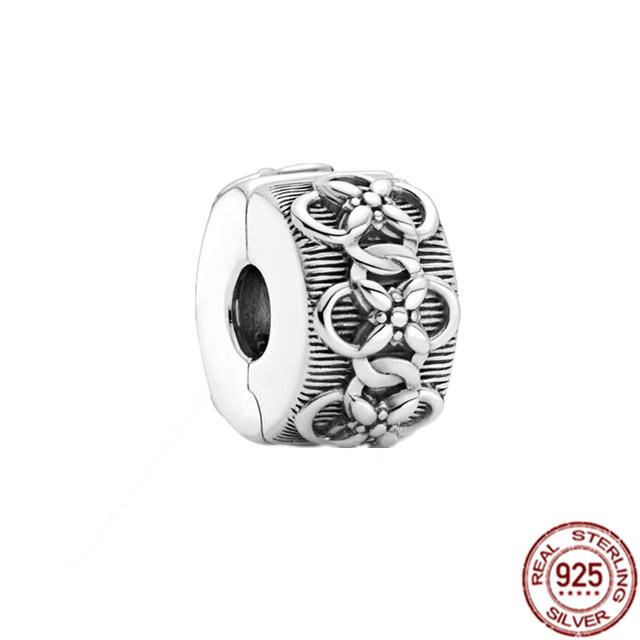 Bande de cœurs et pavé d'étoiles de mer, breloque à Clip en argent Sterling 925, perle adaptée au Bracelet de mode Original, bijoux fins, cadeau à faire soi-même