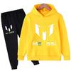 Kids' Messi Football Hoodie & Pants Set - 2-Piece Casual Sportswear for Boys & Girls, Spring & Autumn