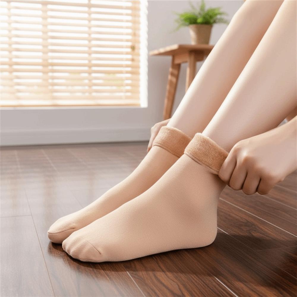 Thickened Home Floor Socks Velvet-lined Women's Hosiery Leg Warmers Mid Tube Socks Free Size