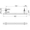 SANEI Towel Length Stainless Polished for Bathrooms and Screws Hanger, 450mm, Silver, Steel, Finish, Toilets, Included, W5718-450-C