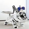 Polygonal Bulldog Storage Tray Ornament - Electroplated Resin Dog Sculpture